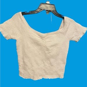 White Off The Shoulder Ruffle Top